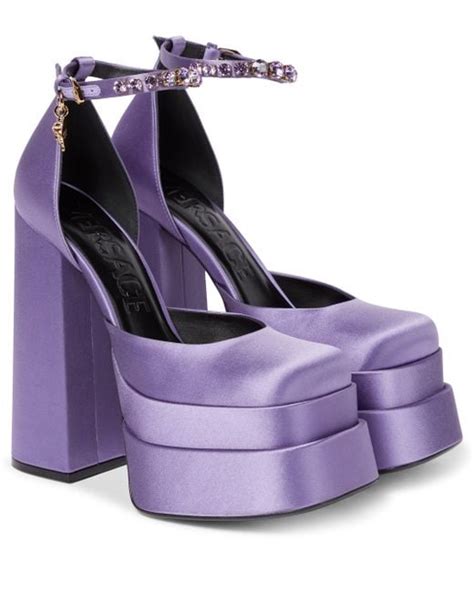 purple versace heels|versace pink platform heels.